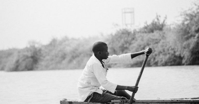 Rowing - Rowing Man in Black and White